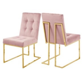 MADRID Dining Chair - Gold with Pink Velvet - Available in other colours