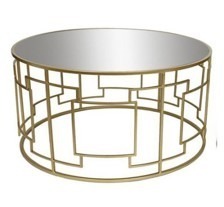 GRECIAN Coffee Table - Brass with Mirror Top