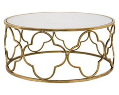 GRECIAN Coffee Table - Brass with Glass