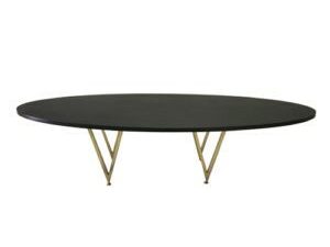 DaOval Dining Table - Black with Black Leg