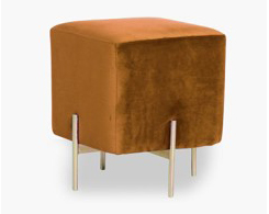 SURI Ottoman Plush - Gold - Deep Gold Velvet