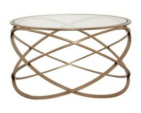 SWIRL Coffee Table - Brass with Glass