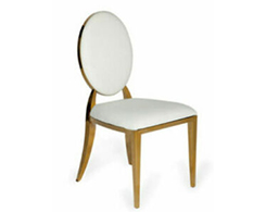 LUXE Gold Frame Dining Chair - White