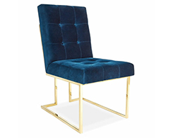IBIZA Dining Chair - Gold - Royal Blue